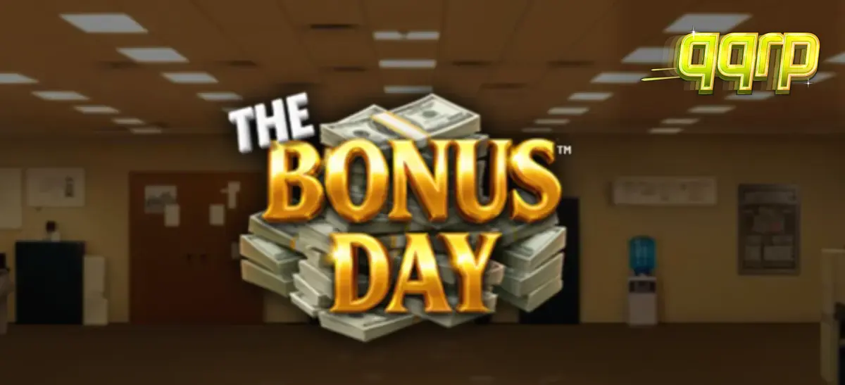 Tampilan visual slot The Bonus Day dengan tema kantor yang penuh warna